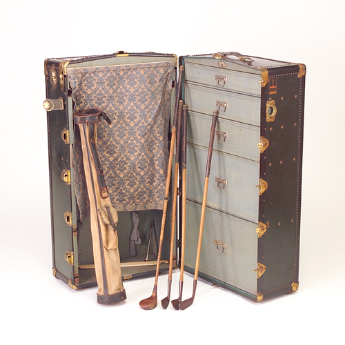 Appraisal: Romance of Travel steamer trunk with fitted interior along with