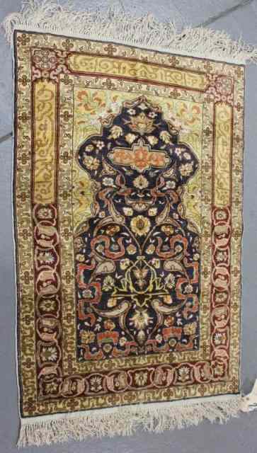 Appraisal: Very Fine Small Signed Persian Prayer Rug Beautiful and very