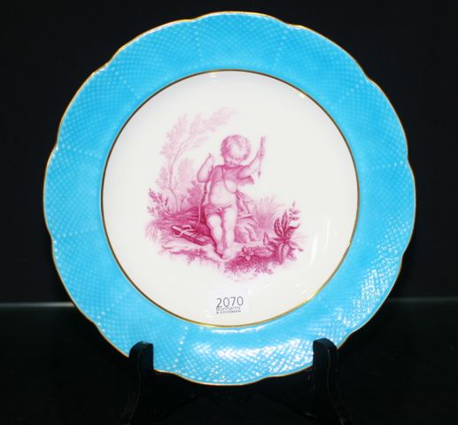 Appraisal: Minton cabinet plate circa the interior with a print in