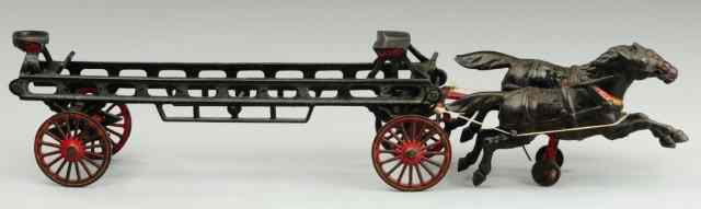 Appraisal: WILKENS HOOK AND LADDER WAGON Cast iron early 's example