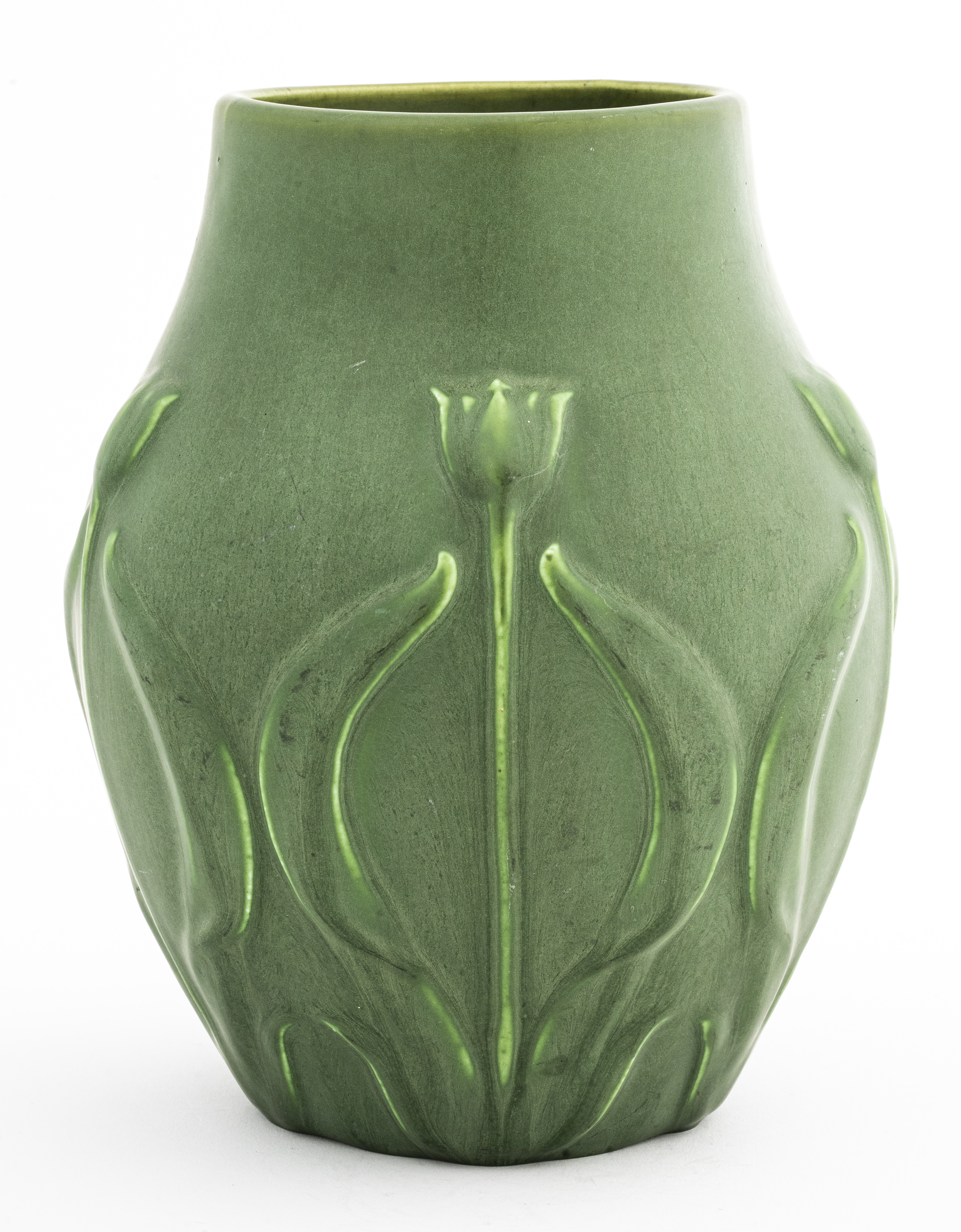 Appraisal: ARTS CRAFTS HAMPSHIRE POTTERY MATTE GREEN VASE Hampshire Pottery Arts