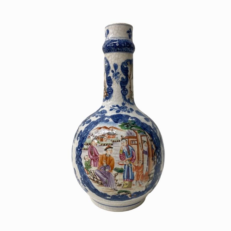 Appraisal: Chinese Export Porcelain Long Neck Vase Blue and White Chinese