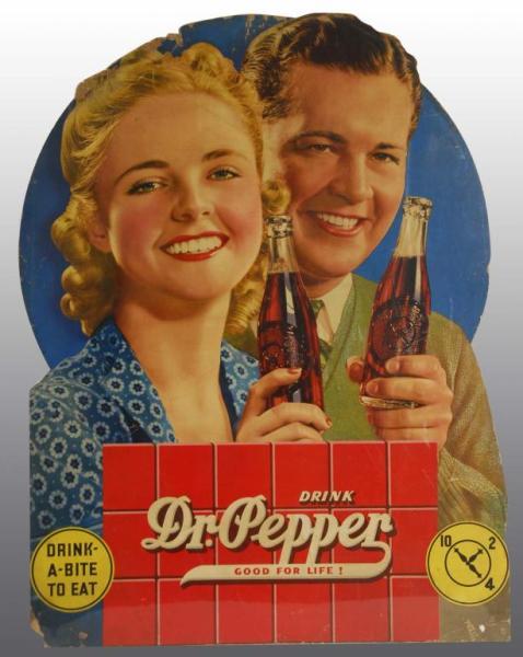 Appraisal: Cardboard Dr Pepper Die-Cut Window Display Description s to s