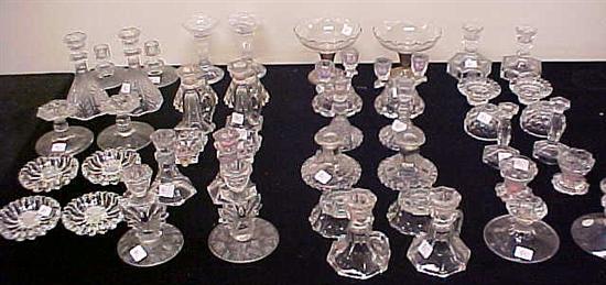 Appraisal: Assortment of twenty-two pairs and two single colorless pressed glass