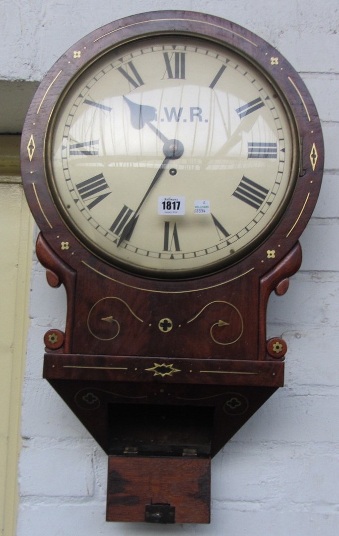 Appraisal: A Victorian mahogany cased dial clock the inch tin dial