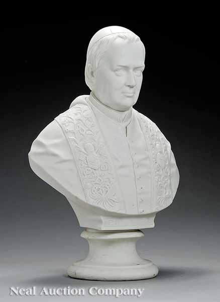 Appraisal: An English Robinson and Leadbetter Parian Portrait Bust of Pope