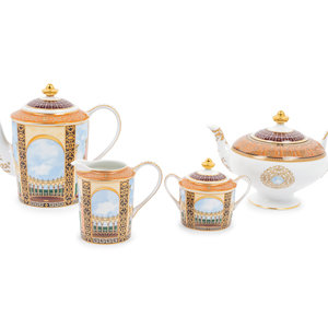 Appraisal: A Bernardaud Limoges Grand Versailles Porcelain Four-Piece Tea Service th