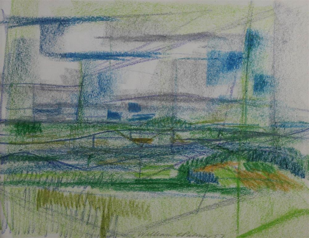 Appraisal: WILLIAM PALMER AMERICAN - LANDSCAPE Mixed media x in sight