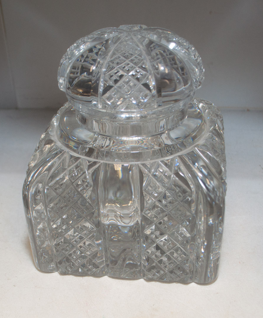 Appraisal: Large glass Baccarat inkwell