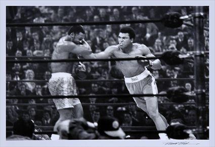 Appraisal: ROBERT RIGER - ALI-FRAZIER FIGHT Photograph x in sheet signed