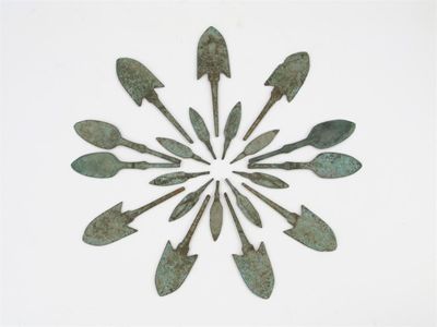 Appraisal: Twenty arrow or spear heads in three sizes probably Persian