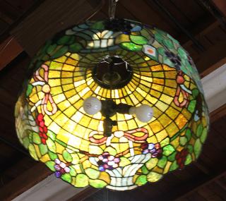 Appraisal: American mosaic glass pendant shade attributed to the Chicago Mosaic