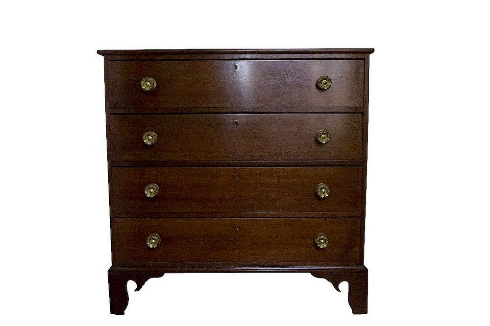 Appraisal: Sheraton Bowfront Chest Drawers Sheraton Chest of Drawers Sheraton block