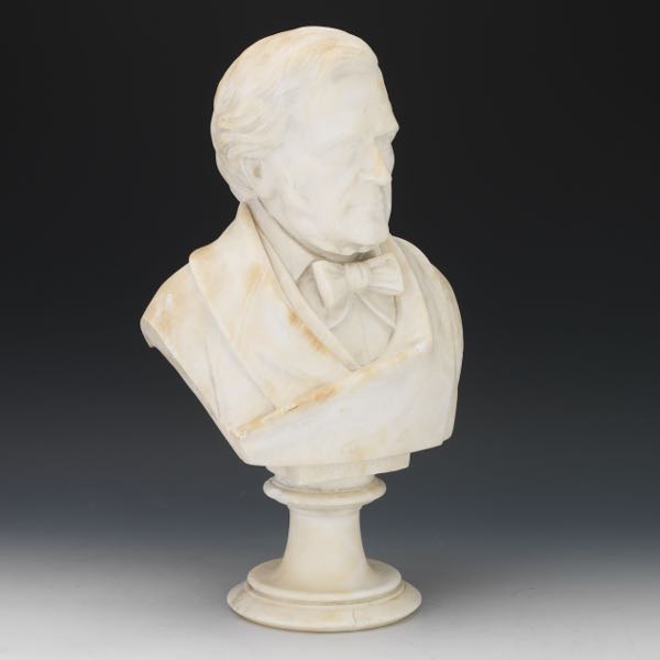 Appraisal: ALABASTER SCULPTURE OF WILHELM WAGNER wide x tall on socle