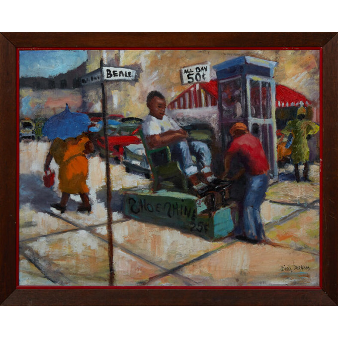 Appraisal: Dixie Durham - Arkansas Memphis Street Scene th c oil