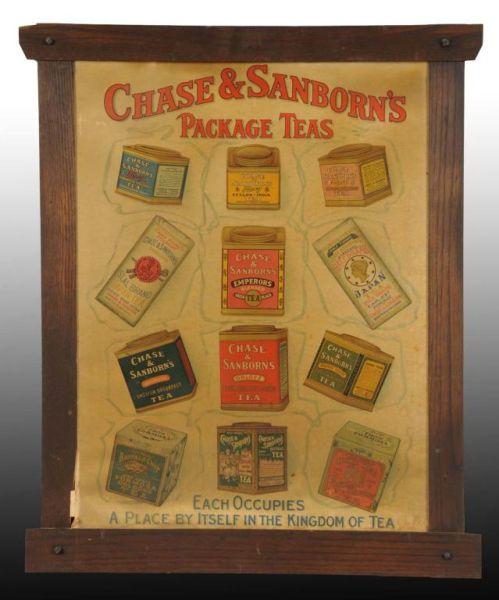 Appraisal: Light Cardboard Chase Sanborn's Tea Sign Description Includes original frame