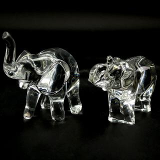 Appraisal: Two Baccarat Crystal Elephant Figurines Two Baccarat Crystal Elephant Figurines