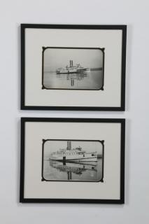 Appraisal: Framed photos Hudson River steamers Pair of late th or