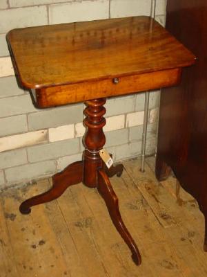 Appraisal: A VICTORIAN MAHOGANY WORK TABLE of rounded oblong form with