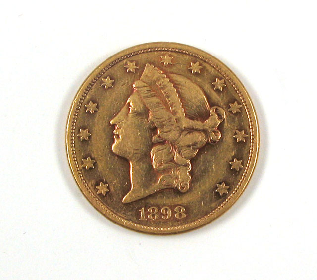 Appraisal: U S TWENTY DOLLAR GOLD COIN Liberty head type -S