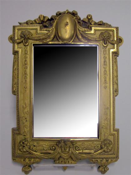 Appraisal: Small Louis XVI style gilt metal mirror late th century