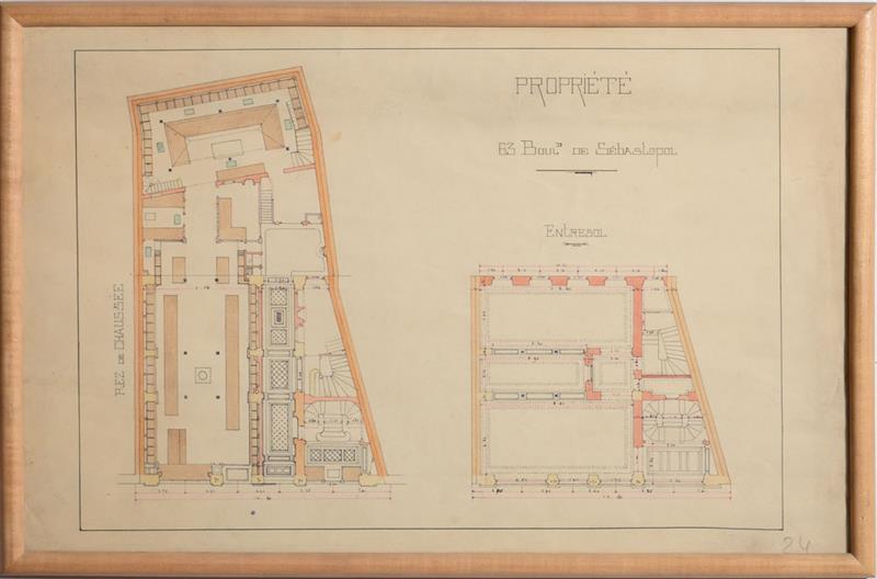 Appraisal: FRENCH SCHOOL ARCHITECTURAL DRAWINGS Eight pencil and or ink on