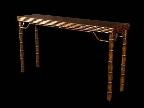 Appraisal: A Chinese jumu bamboo frame serving table th century Of