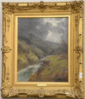 Appraisal: Thomas Bartholomew Griffin - oil on canvas Mountainous River Landscape