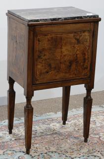 Appraisal: Empire style inlaid burl side table Empire style inlaid burl