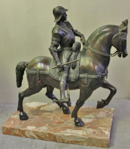 Appraisal: Large Italian Bronze Equestrian A Grand Tour model signed Chiarazzi