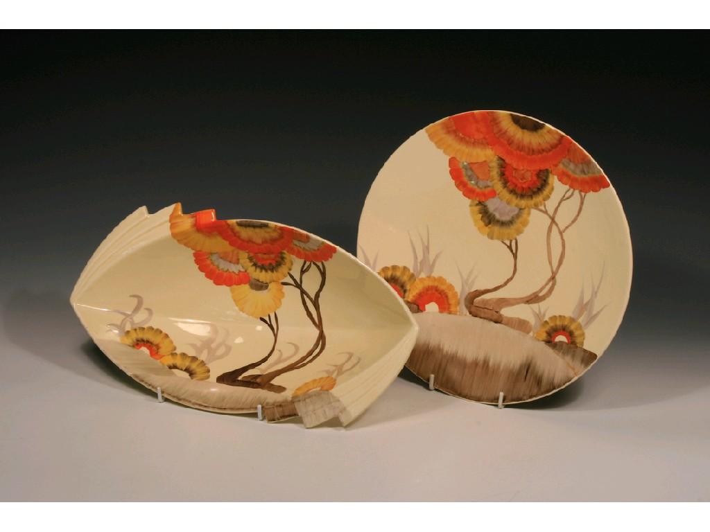 Appraisal: CLARICE CLIFF A BIZARRE RODANTHE PATTERN DISH of oval form