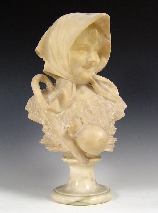 Appraisal: ALABASTER SCULPTURE OF A YOUNG MAIDEN '' h no visible