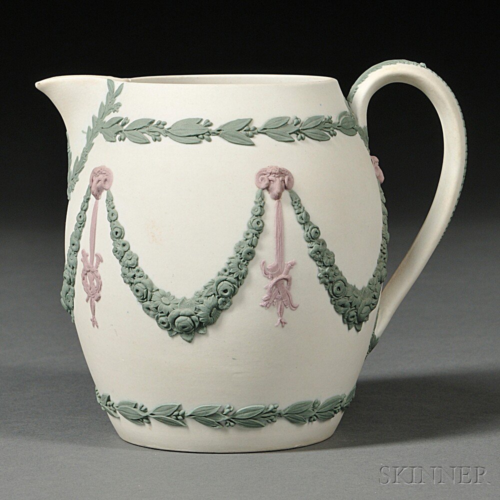 Appraisal: Wedgwood Three-color Jasper Pitcher England late th century barrel shape