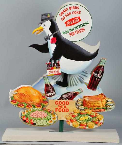 Appraisal: s Cardboard Coca-Cola Penguin Spectacular Description Another gorgeous grocery store