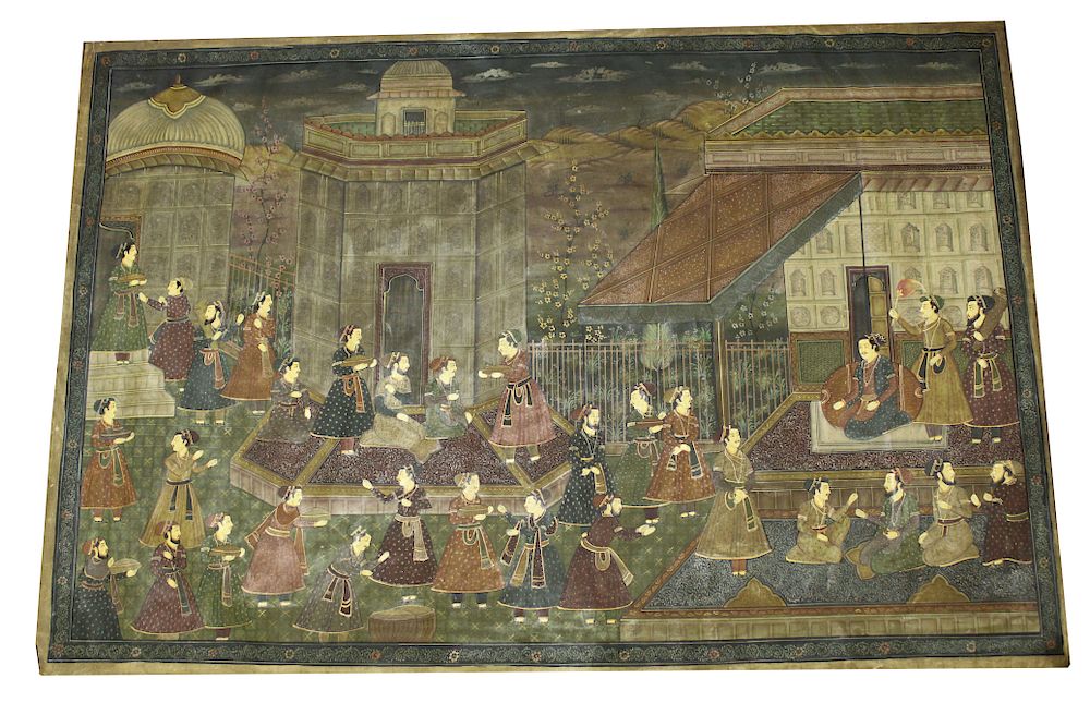 Appraisal: Large th C Indian Mughal Processional Painting Large th C