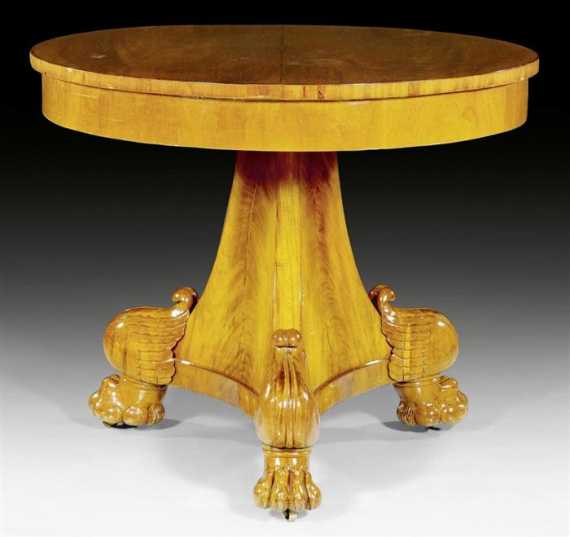 Appraisal: ROUND SALON TABLE AUX PIEDS DE GRIFFONS Empire Restauration Paris