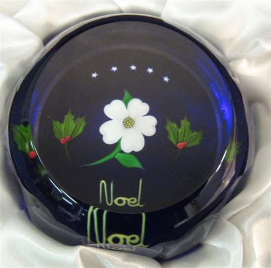 Appraisal: Perthshire glass Christmas paperweight containing a Christmas rose on a