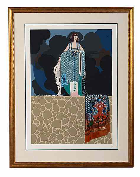 Appraisal: Embossed Serigraph by Erte Ert French - th Century Art