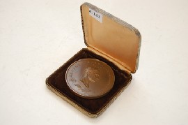 Appraisal: BOXED NAPOLEONIC BRONZE MEDAL DATED