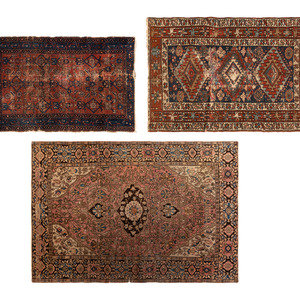 Appraisal: Three Persian Wool Area Rugs th Century Largest feet x