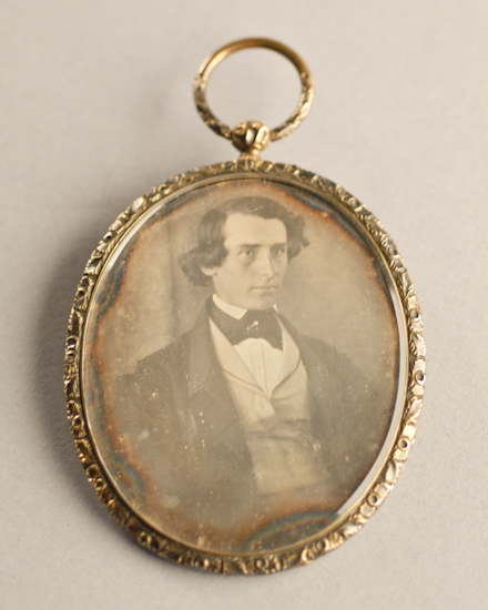 Appraisal: A Gold Cased th C Daguerrotype of a young man