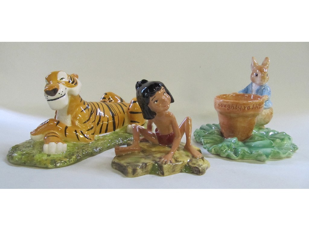 Appraisal: Royal Doulton figures 'Mowgli and Shere Khan' and a Border