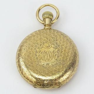 Appraisal: Antique Elgin Karat Yellow Gold Engraved Pocket Watch Signed K