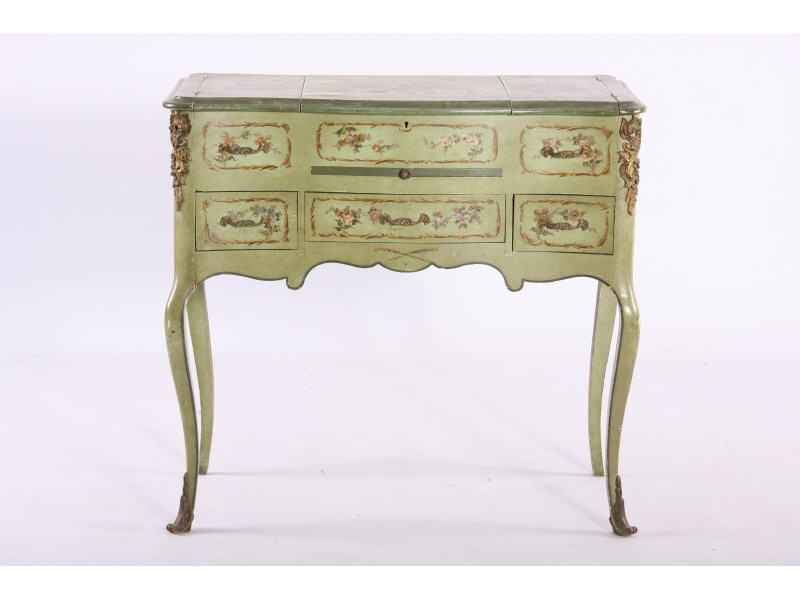 Appraisal: Louis XV Style Vernis Martin Coiffeuse early th c moss