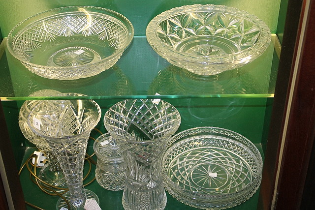 Appraisal: A COLLECTION OF GLASS to include two tall glass vases