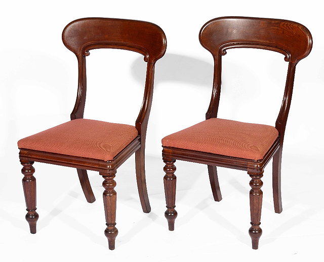 Appraisal: A near set of six Victorian mahogany dining chairs and