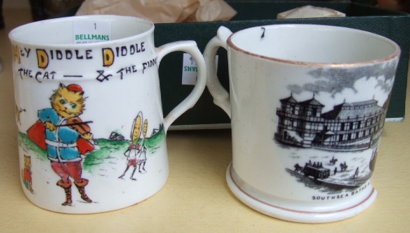 Appraisal: A Coronet miniature mug 'Hey Diddle Diddle' together with a