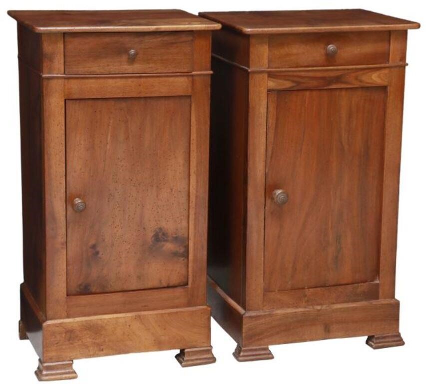 Appraisal: pair French Louis Philippe period walnut nightstands mid th c