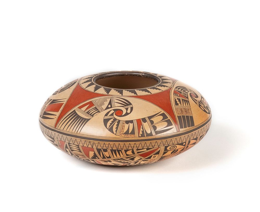 Appraisal: Hopi-Tewa Rondina Huma Polychrome Jar Rondina Huma Hopi-Tewa b Polychrome