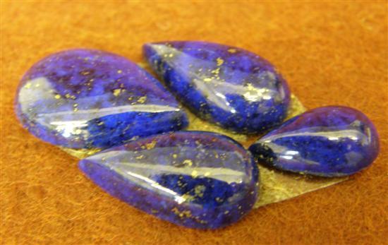 Appraisal: Four loose pear shaped lapis lazuli